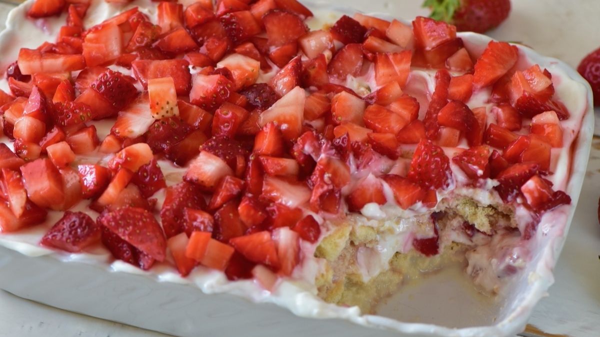 Tiramisu aux fraises et yaourt