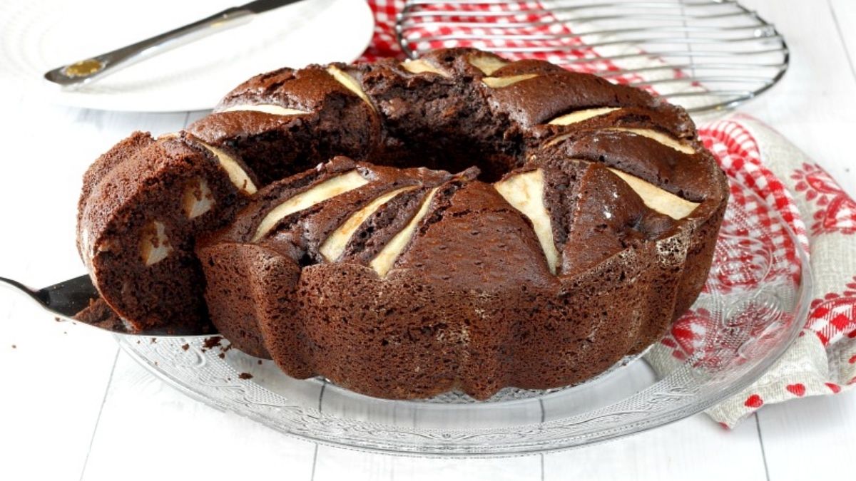 Gâteau couronne poire chocolat