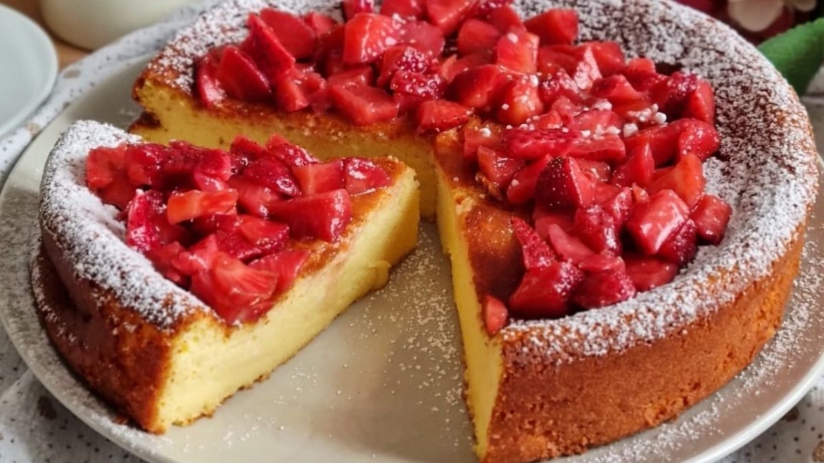 gâteau au mascarpone et aux fraises sans farine