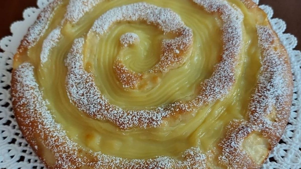 gâteau spirale aux pommes et crème pâtissière