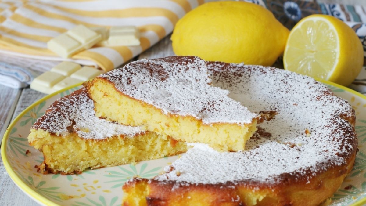 Torta caprese al limone (gâteau caprese au citron et au chocolat blanc)