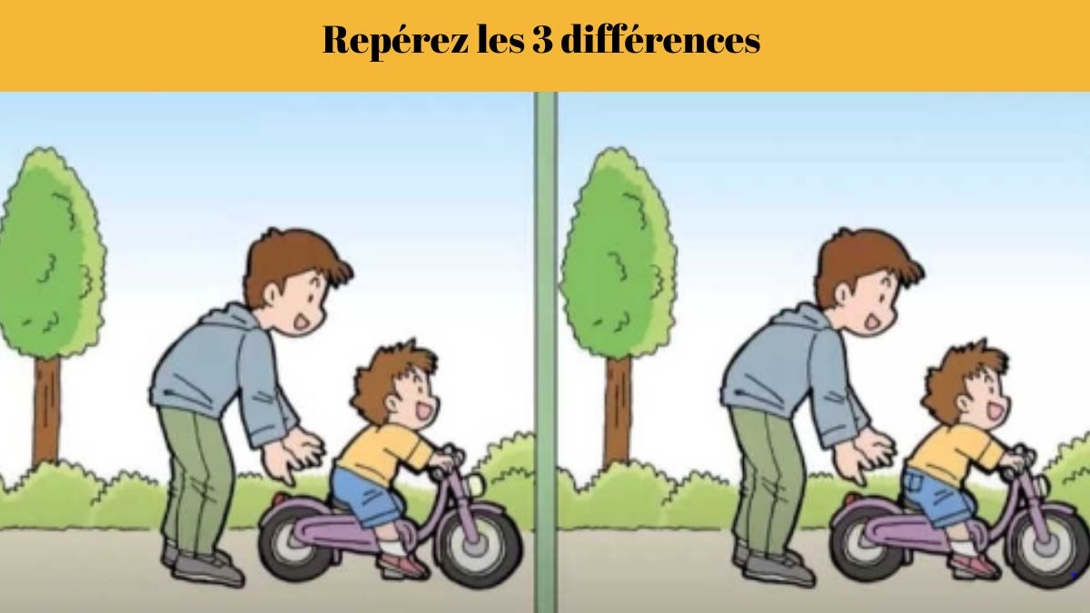 Repérez 3 différences entre les photos de bébés cyclistes en 9 secondes !