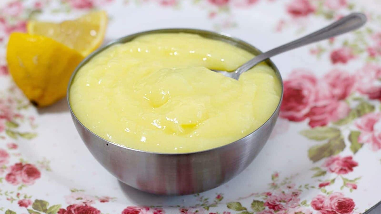 Crème au citron à l'eau sans farine